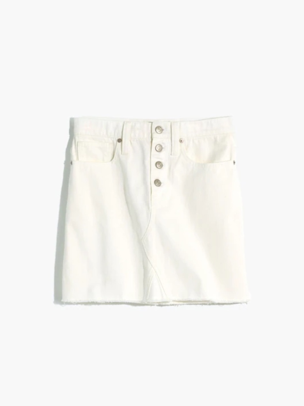 Madewell White Denim A-Line Skirt - Picture 2 of 12